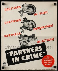 8d320 PARTNERS IN CRIME pressbook 1937 Lynne Overman, Roscoe Karns, young Anthony Quinn!