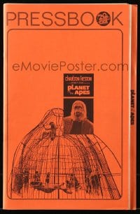 8d329 PLANET OF THE APES pressbook 1968 Charlton Heston classic sci-fi, includes study guide!