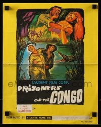 8d339 PRISONERS OF THE CONGO Canadian pressbook 1960 cool Belinsky art of savage Africa!