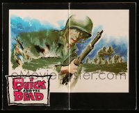 8d346 QUICK & THE DEAD pressbook 1963 truly great war artwork of soldiers on beachfront!