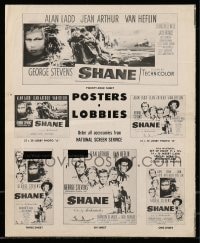 8d384 SHANE pressbook 1953 Alan Ladd, Jean Arthur, George Stevens classic western!