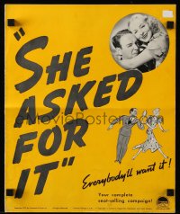 8d387 SHE ASKED FOR IT pressbook 1937 mystery writer & pretend detective solves his uncle's murder!