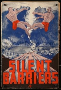 8d391 SILENT BARRIERS pressbook 1937 great art of two giants tearing down mountain, Richard Arlen