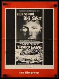 8d429 HIGH SCHOOL BIG SHOT/T-BIRD GANG pressbook 1959 bad teens, hot rod racing, great images!