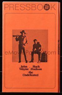 8d460 UNDEFEATED pressbook 1969 John Wayne & Rock Hudson rode where no one else dared!