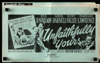 8d462 UNFAITHFULLY YOURS pressbook 1948 Preston Sturges directed, Rex Harrison, sexy Linda Darnell!