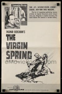 8d470 VIRGIN SPRING pressbook 1960 Ingmar Bergman's Jungfrukallan, Max von Sydow, Valberg
