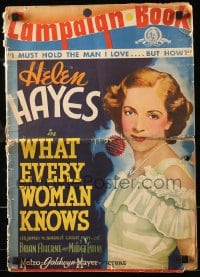 8d483 WHAT EVERY WOMAN KNOWS pressbook 1934 Helen Hayes, full-color cover & poster images!