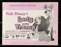 8d750 LADY & THE TRAMP presskit w/ 16 stills R1970 Walt Disney romantic canine dog classic cartoon!