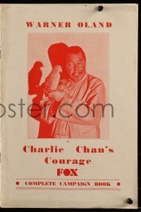 8d085 CHARLIE CHAN'S COURAGE English pressbook 1934 great images of Asian detective Warner Oland!
