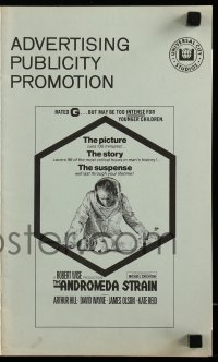 8d026 ANDROMEDA STRAIN pressbook 1971 Michael Crichton novel, Robert Wise directed, Arthur Hill