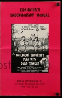 8d087 CHILDREN SHOULDN'T PLAY WITH DEAD THINGS pressbook 1972 Benjamin Clark cult classic!