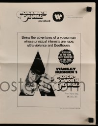 8d096 CLOCKWORK ORANGE pressbook 1973 Stanley Kubrick classic, Malcolm McDowell, rated R!