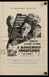 8d108 DANGEROUS PROFESSION pressbook 1949 bail bondsman George Raft, Ella Raines & Pat O'Brien!