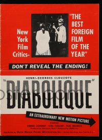 8d118 DIABOLIQUE pressbook 1955 Simone Signoret & Vera Clouzot, Henri-Georges Clouzot