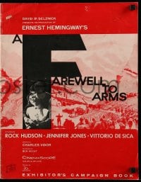 8d137 FAREWELL TO ARMS pressbook 1958 Rock Hudson, Jennifer Jones, Ernest Hemingway