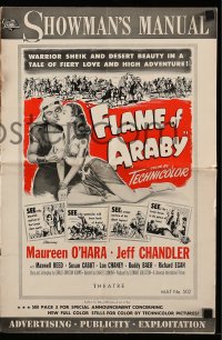 8d146 FLAME OF ARABY pressbook 1951 warrior sheik Jeff Chandler & desert beauty Maureen O'Hara!