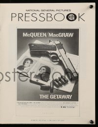 8d161 GETAWAY pressbook 1972 Steve McQueen, Ali McGraw, Sam Peckinpah, cool artwork!