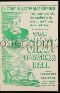 8d164 GHOST OF RASHMON HALL pressbook 1953 a story of razor-edge suspense, wacky horror art!