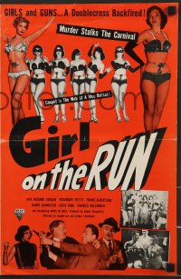8d168 GIRL ON THE RUN pressbook 1953 great images of sexy half-dressed strippers & tough gangsters!