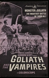 8d178 GOLIATH & THE VAMPIRES pressbook 1964 Gordon Scott saves kidnapped women from an evil zombie!