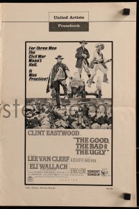 8d180 GOOD, THE BAD & THE UGLY pressbook 1968 Clint Eastwood, Lee Van Cleef, Sergio Leone, cool art!