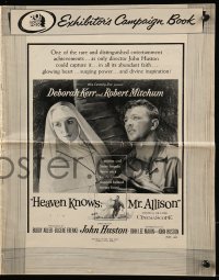 8d191 HEAVEN KNOWS MR. ALLISON pressbook 1957 barechested Robert Mitchum w/rifle & nun Deborah Kerr!