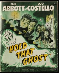 8d196 HOLD THAT GHOST pressbook 1941 great artwork of scared Bud Abbott & Lou Costello!