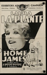 8d200 HOME JAMES pressbook 1928 rich Laura La Plante & her chauffeur Charles Delaney!