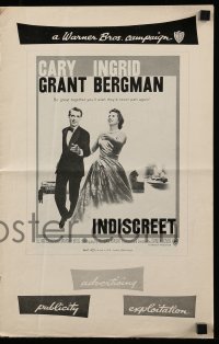 8d217 INDISCREET pressbook 1958 Cary Grant & Ingrid Bergman, directed by Stanley Donen!