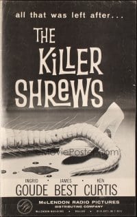 8d235 KILLER SHREWS/GIANT GILA MONSTER pressbook 1959 great monster artwork, sci-fi double-bill!
