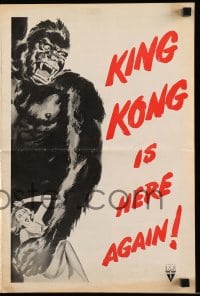 8d236 KING KONG/I WALKED WITH A ZOMBIE pressbook 1956 horror double-bill with wonderful art!