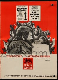 8d249 LION IN WINTER pressbook 1969 Katharine Hepburn, Peter O'Toole as Henry II!
