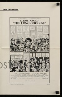 8d253 LONG GOODBYE pressbook 1973 Elliott Gould as Philip Marlowe, great Jack Davis artwork!
