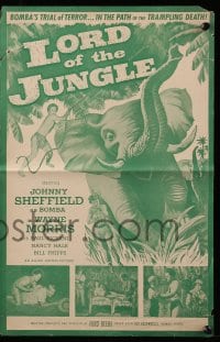 8d256 LORD OF THE JUNGLE pressbook 1955 great action art of Bomba the Jungle Boy w/elephant!