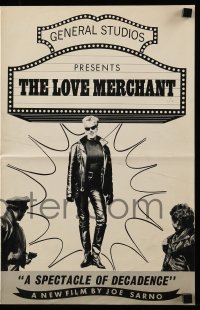 8d258 LOVE MERCHANT pressbook 1965 Joseph Sarno, a spectacle of decadence & sex!