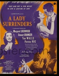 8d259 LOVE STORY pressbook 1947 Margaret Lockwood & Stewart Granger in WWII, A Lady Surrenders!