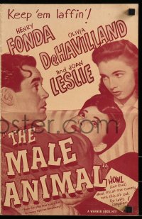 8d266 MALE ANIMAL pressbook 1942 Henry Fonda, Olivia de Havilland & Joan Leslie, James Thurber play!