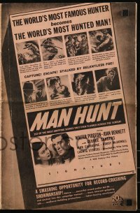 8d269 MAN HUNT pressbook 1941 Walter Pidgeon, Joan Bennett, George Sanders, Fritz Lang