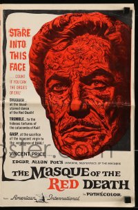 8d276 MASQUE OF THE RED DEATH pressbook 1964 cool montage art of Vincent Price by Reynold Brown!