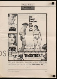 8d278 McLINTOCK pressbook 1963 cowboy John Wayne, Maureen O'Hara, great western images!