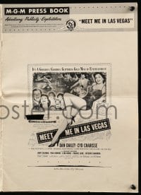 8d280 MEET ME IN LAS VEGAS pressbook 1956 sexy full-length showgirl Cyd Charisse in skimpy outfit!