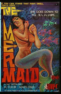 8d282 MERMAID pressbook 1973 great Ekaleri art of sexy mermaid perfuming herself underwater!