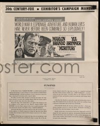 8d291 MORITURI pressbook 1965 art of Marlon Brando & Nazi captain Yul Brynner, The Saboteur!