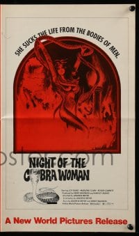8d300 NIGHT OF THE COBRA WOMAN pressbook 1972 only the snake could satisfy her unearthly desires!
