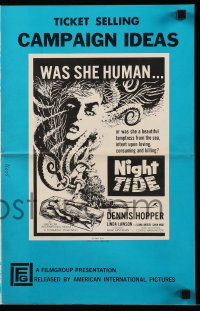 8d303 NIGHT TIDE pressbook 1963 Dennis Hopper, was she human or was she a temptress from the sea?