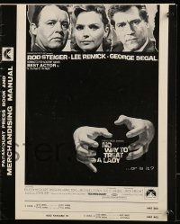 8d304 NO WAY TO TREAT A LADY pressbook 1968 Rod Steiger, Lee Remick & Segal, hands about to strangle!