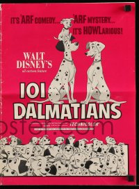 8d310 ONE HUNDRED & ONE DALMATIANS pressbook R1970 classic Disney cartoon, different image!