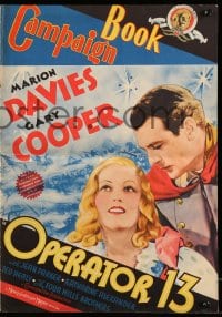 8d313 OPERATOR 13 pressbook covers 1934 full-color poster images of Gary Cooper & Marion Davies!