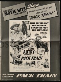 8d316 PACK TRAIN pressbook 1953 Gene Autry & Smiley Burnette crack a hijack attack on food train!